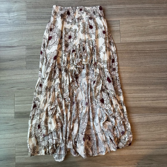 Free People Morning Sun Floral Print Maxi Hi Lo Skirt Size Small - Picture 4 of 9